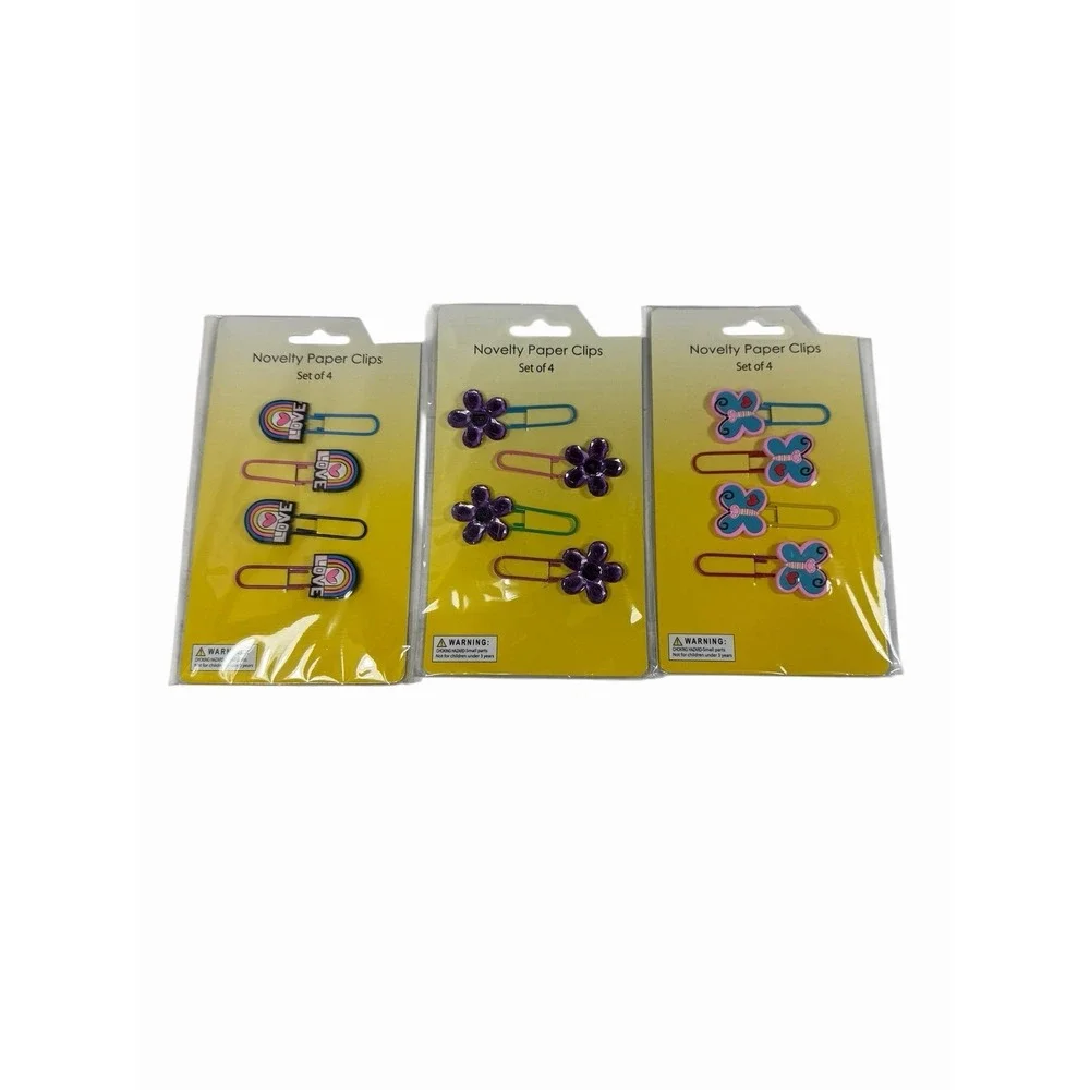 3 packs 12 total NEW novelty paper slips flowers‎ butterflies love rainbows
